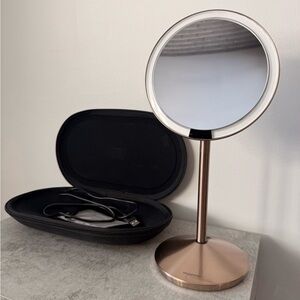 Simplehuman Rose Gold Mini Sensor Mirror with Travel Case, 10x Magnification